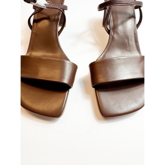 NWOB Jeffery Campbell Adapt Slingback Sandal Size 7.5 Brown Open Toe Chic - Picture 6 of 8